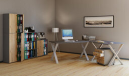 Vcm Desk Lona Silver / Anthracite H. 76 X W. 190 X D. 160 Cm - thumbnail 2