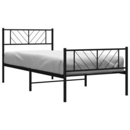 Berkfield Metal Bed Frame With Headboard And Footboard Black 100X200 Cm - thumbnail 3