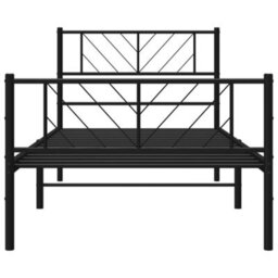 Berkfield Metal Bed Frame With Headboard And Footboard Black 100X200 Cm - thumbnail 5