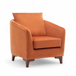 Velvet Orange Angela Accent Tub Chair With Ottoman - thumbnail 5