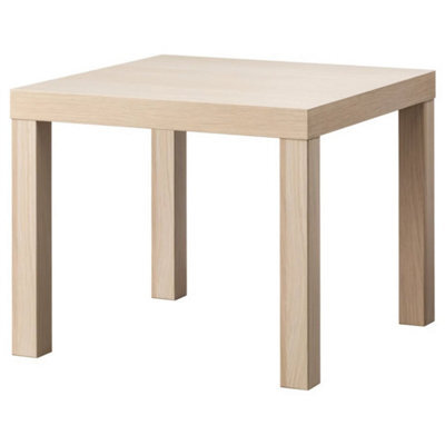 White Stained Oak Effect Side Table 55X55Cm Coffee End Table Bedside Living Room Furniture - image 1