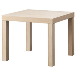 White Stained Oak Effect Side Table 55X55Cm Coffee End Table Bedside Living Room Furniture - thumbnail 1