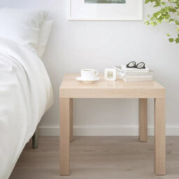 White Stained Oak Effect Side Table 55X55Cm Coffee End Table Bedside Living Room Furniture - thumbnail 4