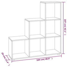 Berkfield Staircase Bookcase Concrete Grey 107 Cm Engineered Wood - thumbnail 7