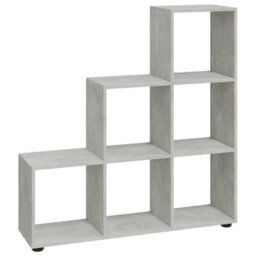 Berkfield Staircase Bookcase Concrete Grey 107 Cm Engineered Wood - thumbnail 2