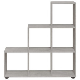Berkfield Staircase Bookcase Concrete Grey 107 Cm Engineered Wood - thumbnail 4