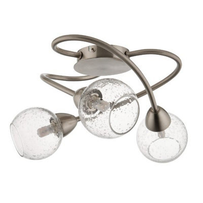 Pagazzi Lighting Pagazzi Callen Satin Nickel 3 Light Flush Ceiling Light - image 1