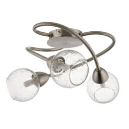 Pagazzi Lighting Pagazzi Callen Satin Nickel 3 Light Flush Ceiling Light