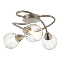 Pagazzi Lighting Pagazzi Callen Satin Nickel 3 Light Flush Ceiling Light - thumbnail 6