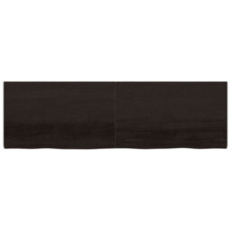 Berkfield Wall Shelf Dark Brown 200X60X(2-4) Cm Treated Solid Wood Oak - thumbnail 4