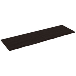 Berkfield Wall Shelf Dark Brown 200X60X(2-4) Cm Treated Solid Wood Oak - thumbnail 2