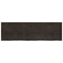 Berkfield Wall Shelf Dark Brown 200X60X(2-4) Cm Treated Solid Wood Oak - thumbnail 5