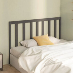 Berkfield Bed Headboard Grey 126X4X100 Cm Solid Wood Pine - thumbnail 3