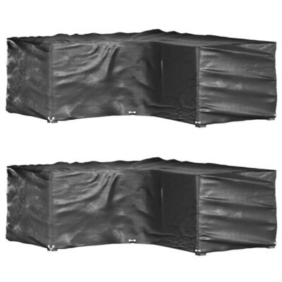 Walplus L-Shaped Outdoor Garden Furniture Covers 2 Pcs 12 Eyelets 185X185X70 Cm - image 1
