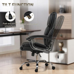 Black High Back Office Chair 180Kg With Spring Cushion Desk Chair - thumbnail 4
