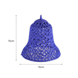 2 Pack Giant Glitter Christmas Bell Decoration 15Cm - Blue - thumbnail 2