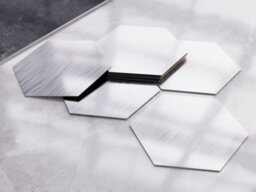 Ilcom Set Of 8 Self-Adhesive Wall Decoration - Silver Brushed