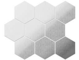 Ilcom Set Of 8 Self-Adhesive Wall Decoration - Silver Brushed - thumbnail 2