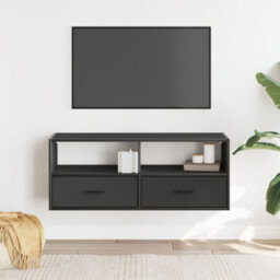 Berkfield Industrial Tv Cabinet Black 100X31X39.5 Cm Engineered Wood And Metal - thumbnail 3