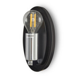 Luminosa Lighting Luminosa Mabell Modern Wall Lamp Chrome, Glass Shade - thumbnail 3