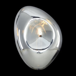Luminosa Lighting Luminosa Mabell Modern Wall Lamp Chrome, Glass Shade - thumbnail 2