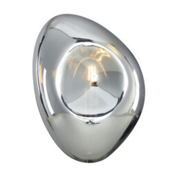 Luminosa Lighting Luminosa Mabell Modern Wall Lamp Chrome, Glass Shade - thumbnail 1