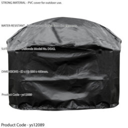 Loops Durable Outdoor Fire Pit Cover For Ys12101 - Black Pvc, Water Resistant 880mm X 460mm - thumbnail 2