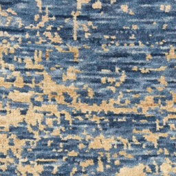 Dark Blue Wool Handmade Luxurious Modern,abstract Rug For Bedroom & Living Room-61Cm X 91Cm - thumbnail 5