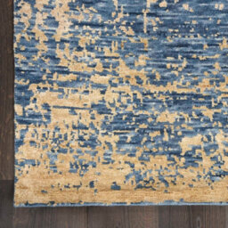 Dark Blue Wool Handmade Luxurious Modern,abstract Rug For Bedroom & Living Room-61Cm X 91Cm - thumbnail 6
