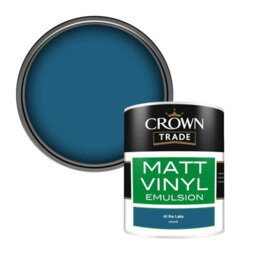 Crown Trade Vinyl Matt Walls & Ceilings Emulsion Paint At The Lake (N4094B) 1L - thumbnail 1