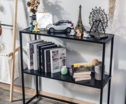 Nordlys Industrial Black Metal Console Table Industrial Style Living Room - thumbnail 4