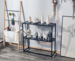 Nordlys Industrial Black Metal Console Table Industrial Style Living Room - thumbnail 3