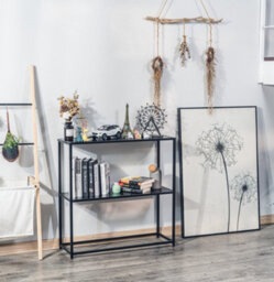 Nordlys Industrial Black Metal Console Table Industrial Style Living Room - thumbnail 6
