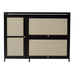 Bamboo Shoe Cabinet 3 Rattan Doors - thumbnail 1