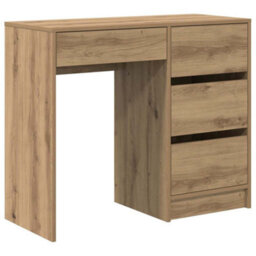 Berkfield Modern Brown Writing Desk Artisan Oak Engineered Wood Compact Storage - thumbnail 1