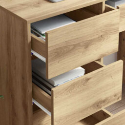Berkfield Modern Brown Writing Desk Artisan Oak Engineered Wood Compact Storage - thumbnail 4