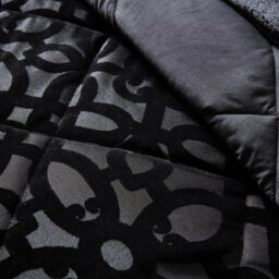 Catherine Lansfield Bedroom Lattice Cut Velvet Quilted 220X230Cm Bedspread Black - thumbnail 2