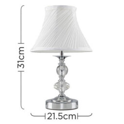 Valuelights Jaigier Pair Of Modern Polished Chrome Touch Table Lamps With White Pleated Shades - thumbnail 9