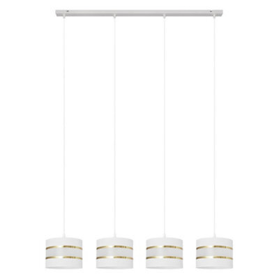 Luminosa Lighting Luminosa Helen Straight Bar Pendant Ceiling Light White, Gold 100Cm - image 1