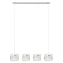 Luminosa Lighting Luminosa Helen Straight Bar Pendant Ceiling Light White, Gold 100Cm - thumbnail 1