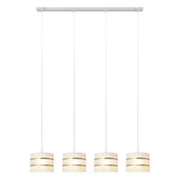 Luminosa Lighting Luminosa Helen Straight Bar Pendant Ceiling Light White, Gold 100Cm - thumbnail 3