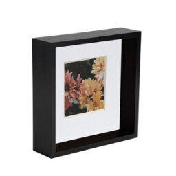 "Nicola Spring 8 X 8"" Deep Photo Frame - Black/white Mount - 3D Deep Box Picture Frame Display Case (22.5 X 22.5Cm)" - thumbnail 1