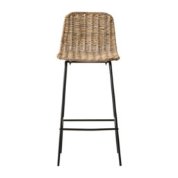 Nordlys Set Of 2 Metal And Fiber Bar Stools Exotic Boho Dining Room - thumbnail 9