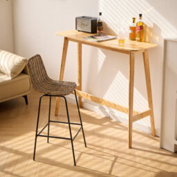 Nordlys Set Of 2 Metal And Fiber Bar Stools Exotic Boho Dining Room - thumbnail 3
