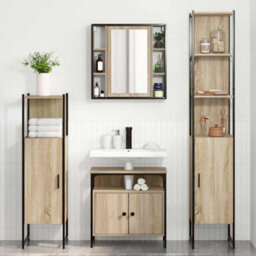 Walplus Bathroom Furniture Set 4 Pcs Sonoma Oak 33 X 33 X 185.5 Cm - thumbnail 4