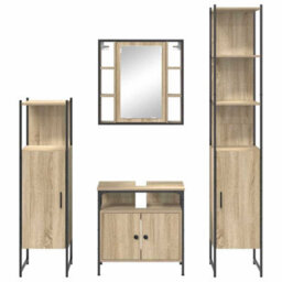 Walplus Bathroom Furniture Set 4 Pcs Sonoma Oak 33 X 33 X 185.5 Cm - thumbnail 9