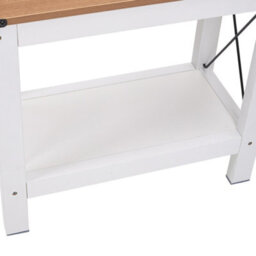 Darphe White And Wood Side Table With Lower Shelf Metal Cross Supports 60X31X55.7Cm - thumbnail 7