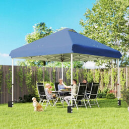 Outsunny 3X3 M Pop Up Gazebo W/ Wheels, One-Touch Party Tent, Dark Blue - thumbnail 1