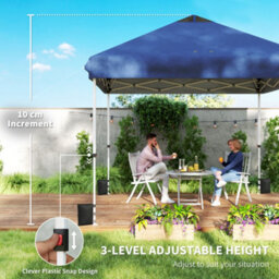 Outsunny 3X3 M Pop Up Gazebo W/ Wheels, One-Touch Party Tent, Dark Blue - thumbnail 8