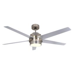 GoodHome Chomsky Modern Brushed Chrome Effect Led Ceiling Fan Light - thumbnail 5